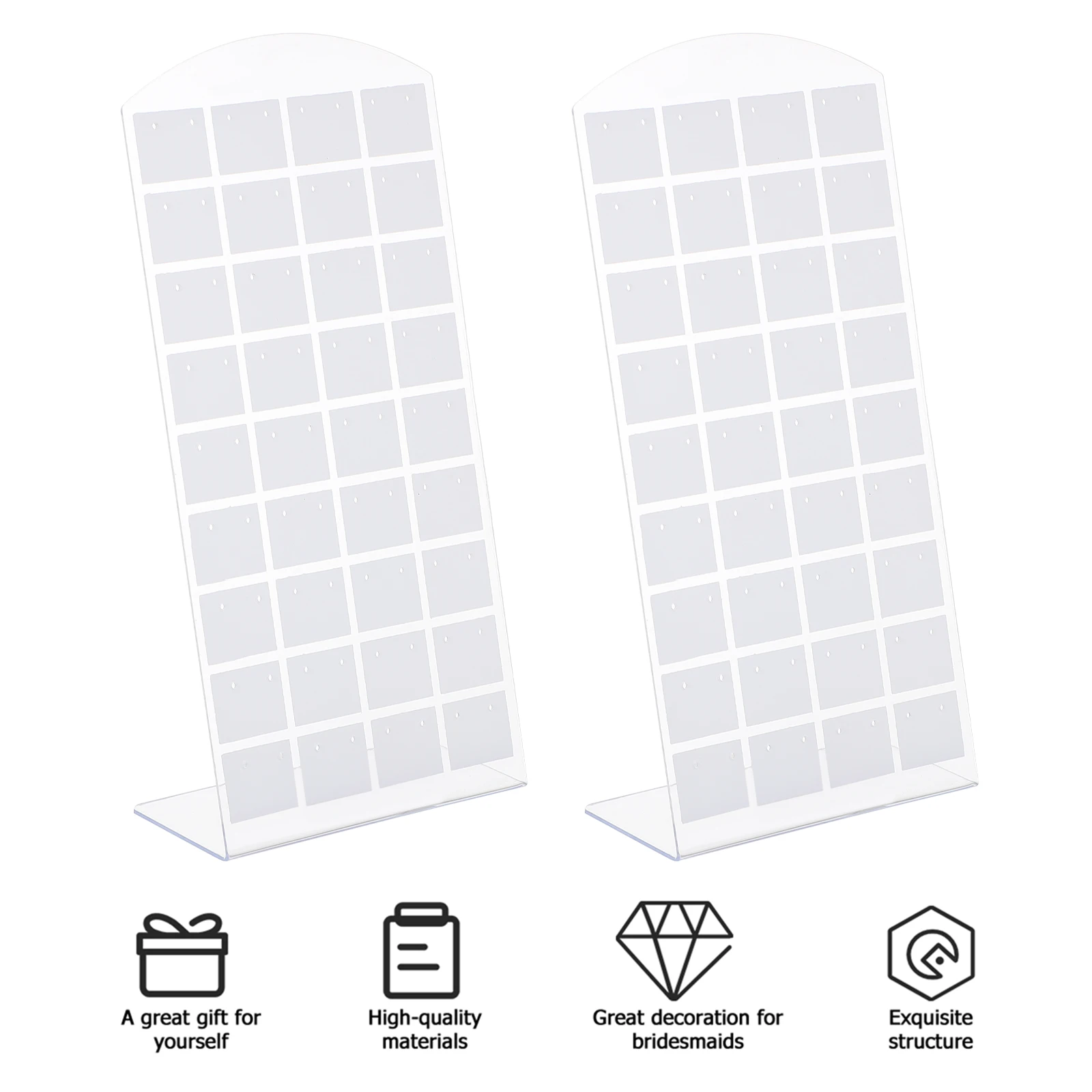 

10pcs Earring Display Stand Jewelry Rack Organizer Storage Shelf Durable Plastic Simple Design For Counter Store Home Use