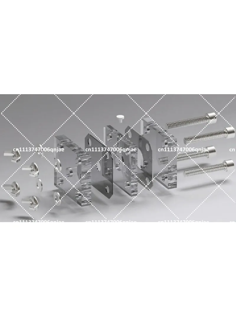 Zinc Air Test Cell Mold, Transparent Non-Circulating Electrolytic Cell with Gasket Sealing for Metal Air Experiment Research