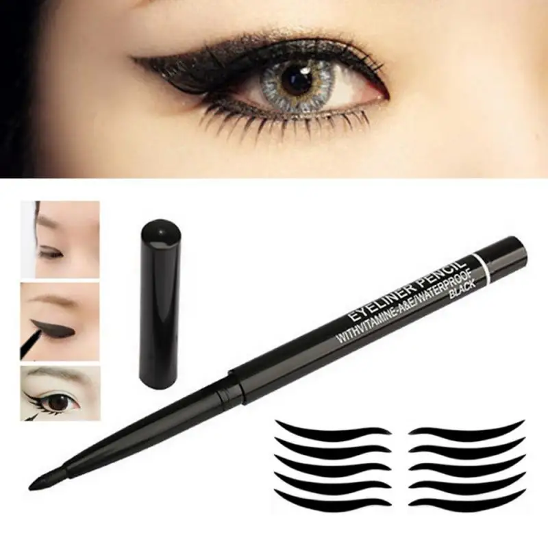 Crayon eyeliner rétractable pour femmes, modèle de fuite, maquillage lointain, crayon eye-liner imperméable, sensation lisse, 1 pièce