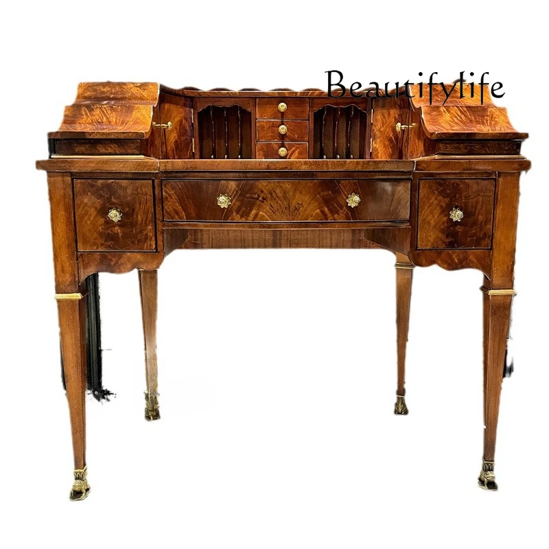 

British European solid wood dresser American classical makeup table bedroom retro storage small apartment household