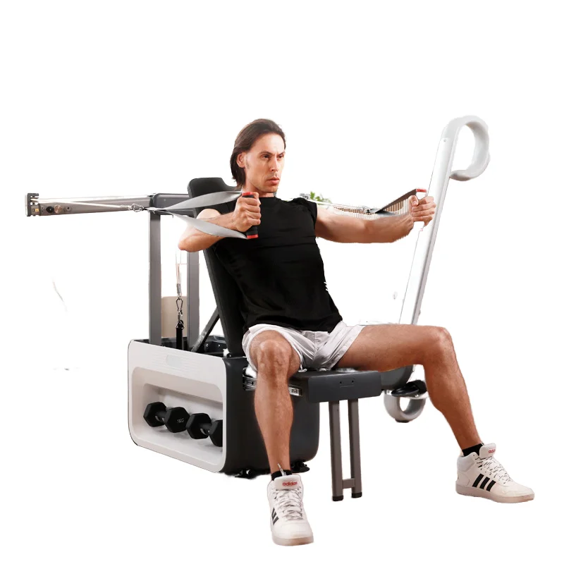 

Rack Rowing Machine Fitness Equipment With Adjustable Benches And Dumbbell Storage Metal Material
