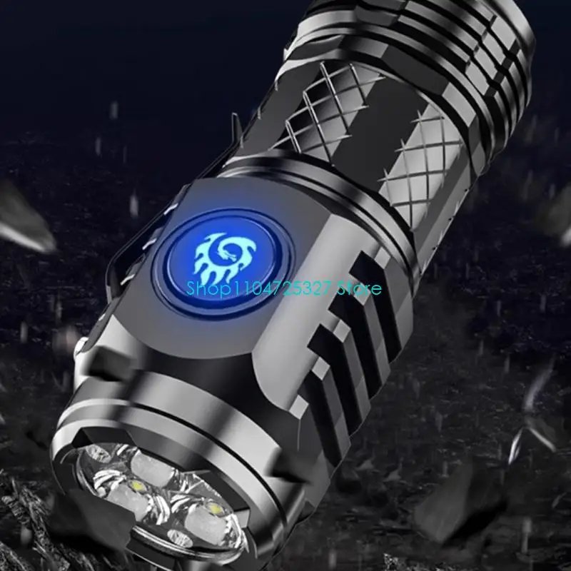 D8KF Waterproof Tactically Torches Rechargeable Flashlights 5 Modes Highly Lumen Flash LED Light for Outdoor Activity
