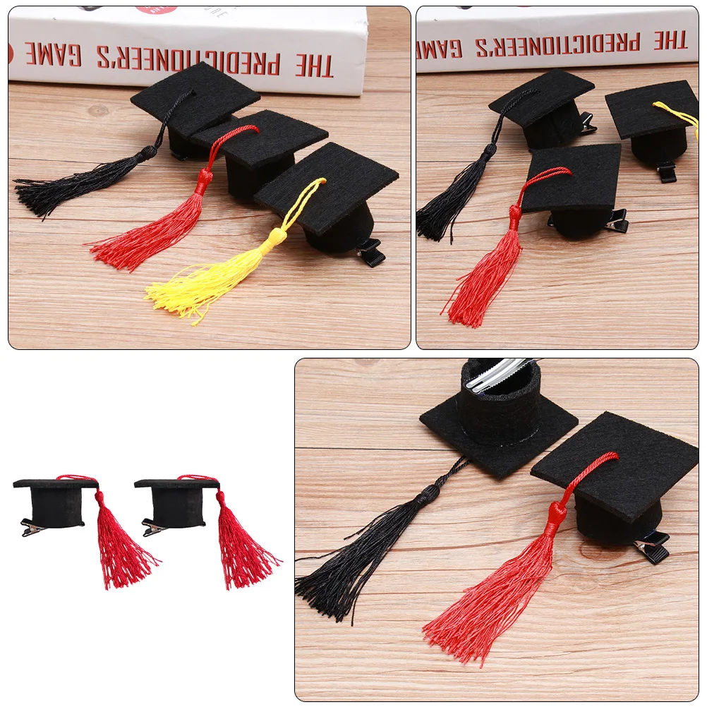 

2 Pcs Doctor Hat Hairpin Graduation Caps Small Crafts Accessory Party Hats Accessories Clip for Men