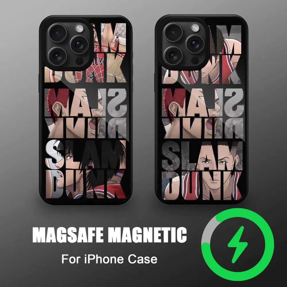THE FIRST SLAM DUNK Phone Case For iPhone Magsafe Magnetic Wireless 11 12 13 14 15 Pro Max Plus Charging Cover