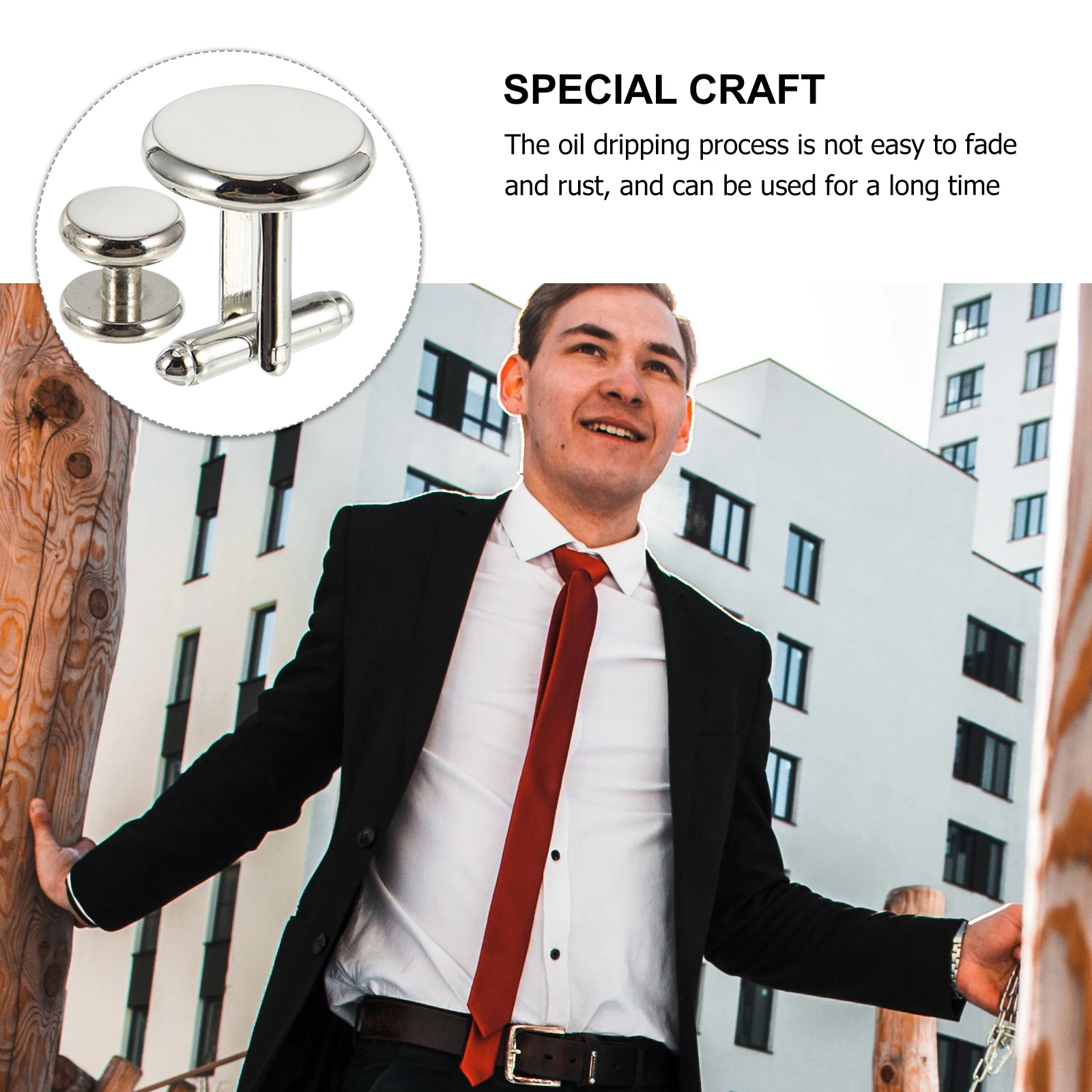 

8pcs Oil-dripping Cufflink Copper Round Shape French Elegant Male Cuff Links Style Classic Male Shirt Studs Trendy Accessories
