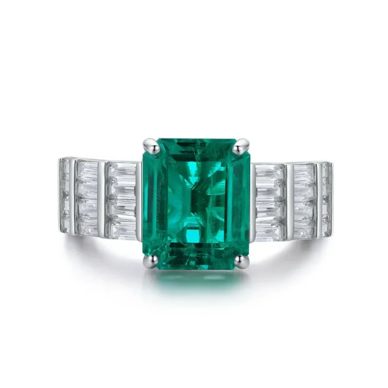 Pirmiana Classic S925 Silver 4.26ct Lab Grown Emerald Engagement ring