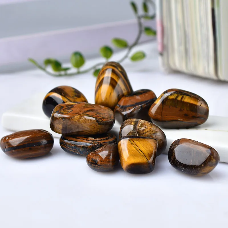 100% Natural Large Size Tiger Eye Stone And Quartz White Crystal Stone Healing Specimen Home Decor 15-30mm