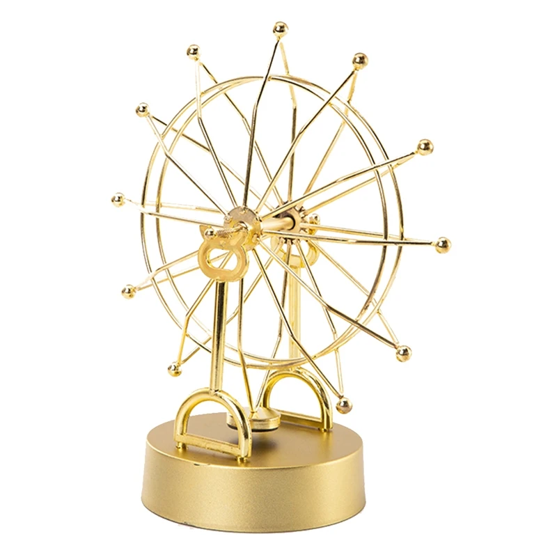 1 Piece Room Ornament Creative Metal Ferris Wheel  Newton Rotating Color Track Wobbler