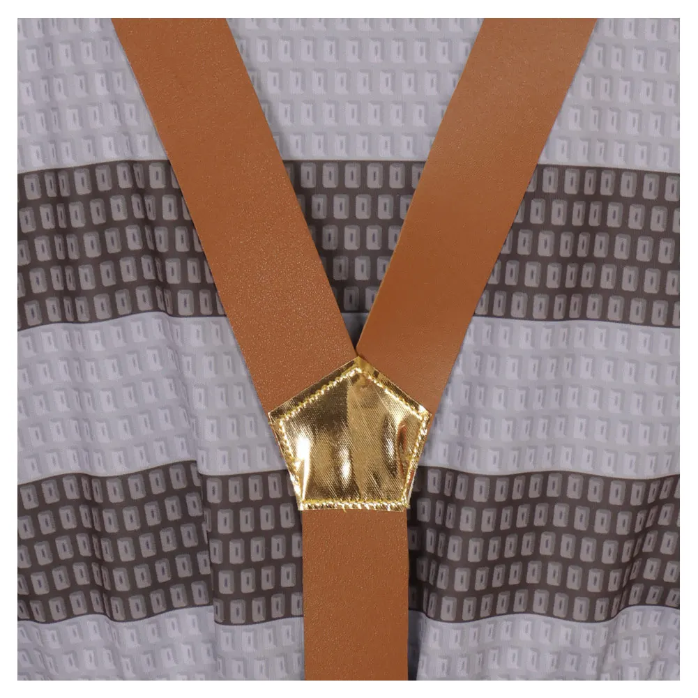 Bald Fu Cosplay Men Costume Cartoon The Hairless Roleplay Outfits Male Disguise Top Pant Straps Halloween Party Carnival Suits