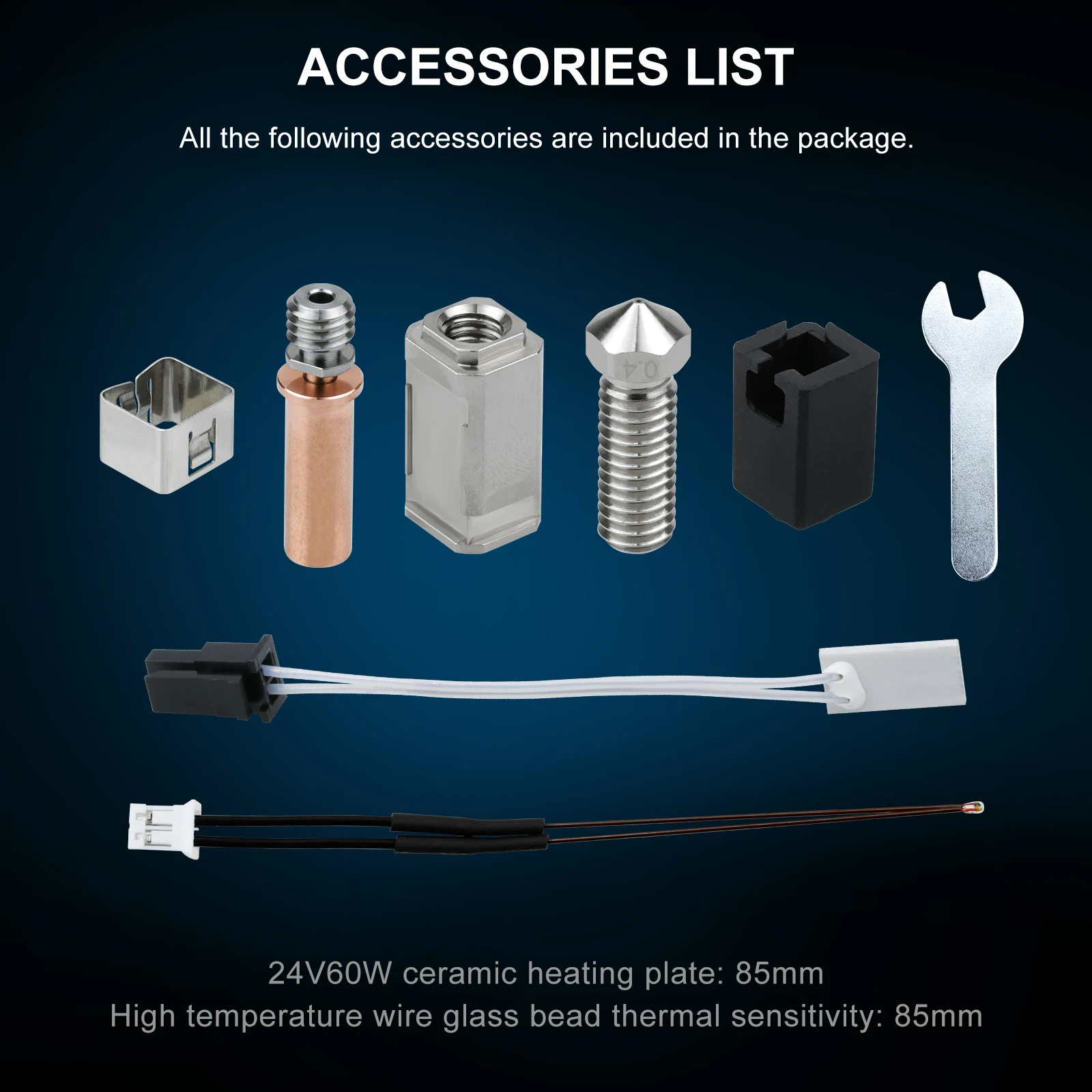 Für Anycubic Kobra 2 Hotend Kit Neue Upgrade Keramik Heizung 24 V 60 W Thermistoren für Kobra 2 Max/Kobra 2 Plus/Neo 3D Drucker – Detail 7