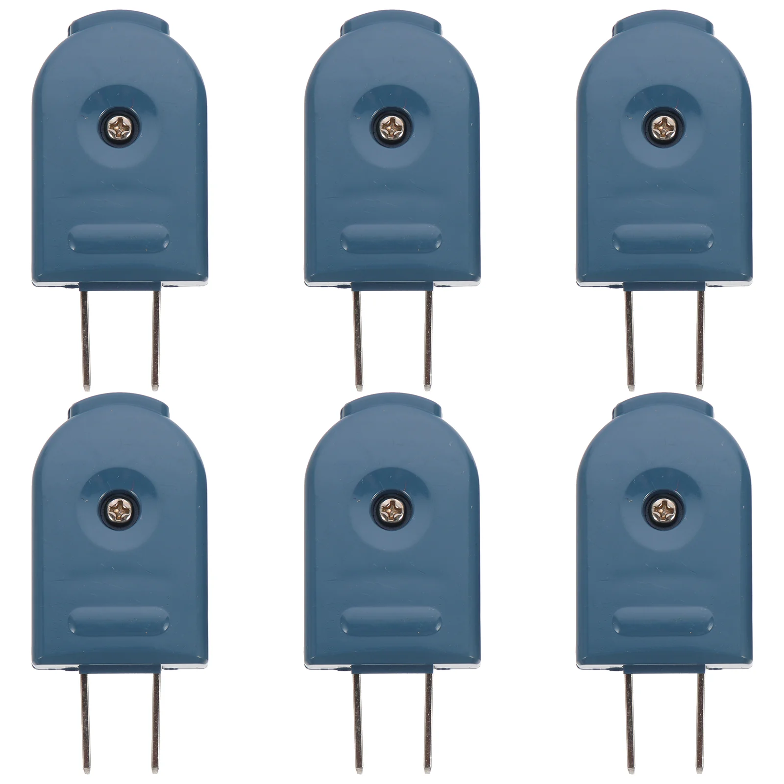 6 Pcs Appliance Extension Cord Rotatable Electrical Plug Industrial Power Replacement Heavy Duty Angle Blue Straight Blade