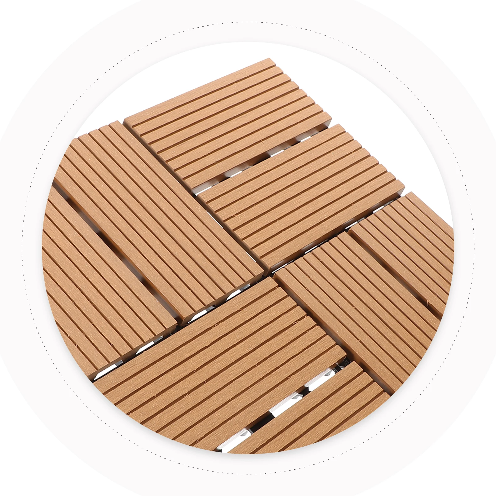 

Wood Plastic Floor 1 Square Meter 11 Pieces WPC Decking Interlocking Garden Patio Balcony Terrace Flooring Tiles Outdoor DIY Eco