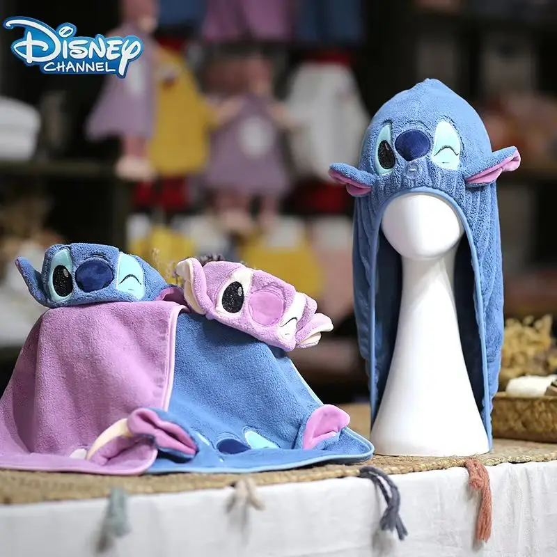 Disney Stitch Dry Hair Cap Absorb Water Quick Dry Towel Cute Cartoon Turban Wipe Turban Hair Drying Towel Home Goods Child Gift