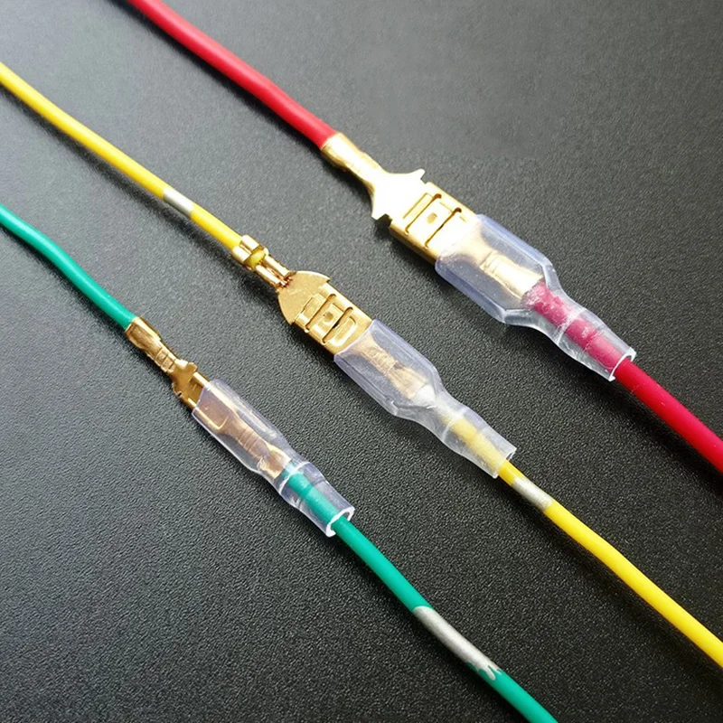 200 szt. Miedzianych złączek zaciskowych żeńskich i męskich do kabli głośnikowych samochodowych, złącza flagowe 2.8/4.8/6.3mm z osłoną. — zdjęcie 4