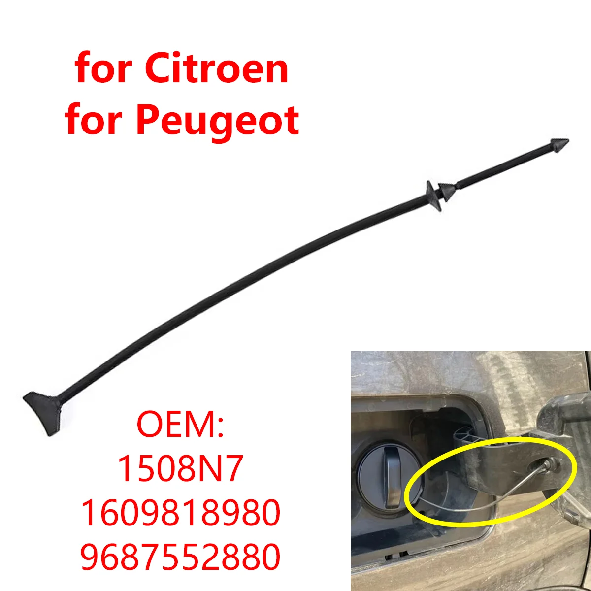 for Citroen C-Elysee C3 C4 C5 DS5 for Peugeot 208 301 308 508 RCZ 9687552880 Car Fuel Tank Cap Cover Cable Line Rope Ring 1508N7