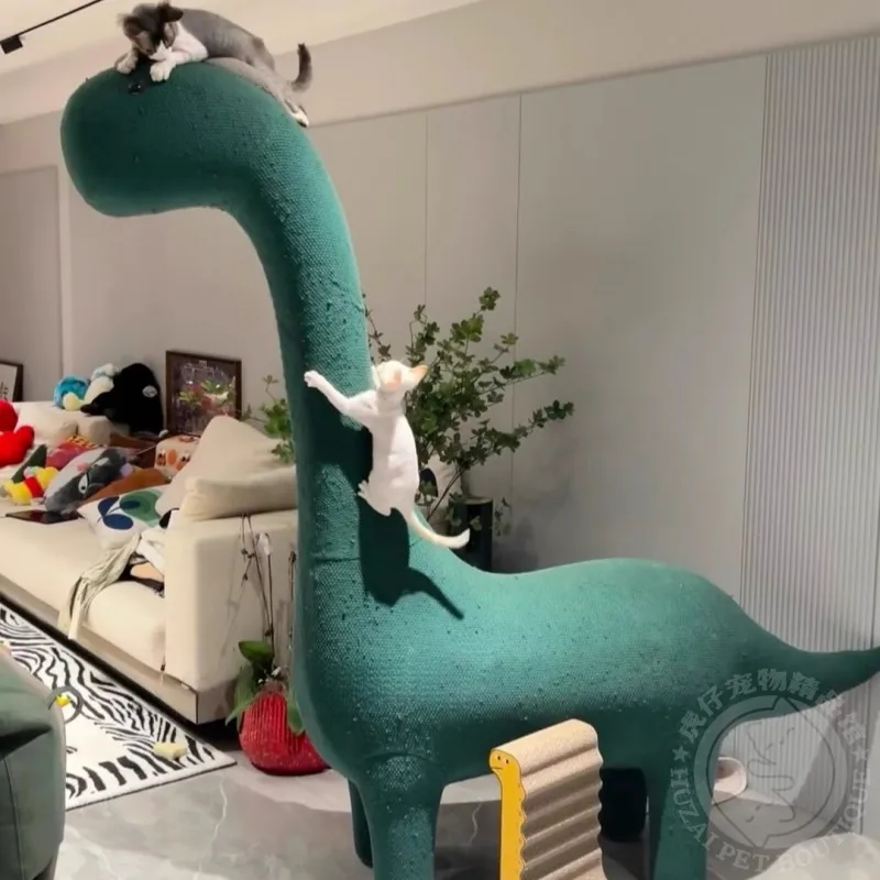 Oversized Dinosaur Shaped Cat Tree Sofa Chair, Stable Anti-tip Large Cat Climbing Frame, Multi-function Home Decor Cat Furniture