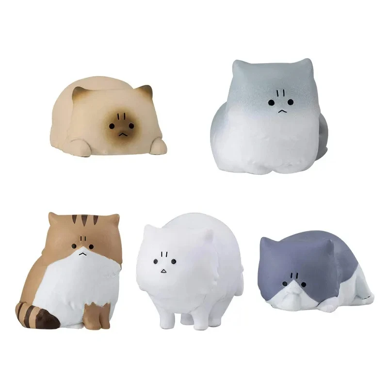 

Bandai Gashapon Angry Cat Figurine Mini Cute Animal Shaped Collectible Doll Compact Size Home Desktop Decor Ornament