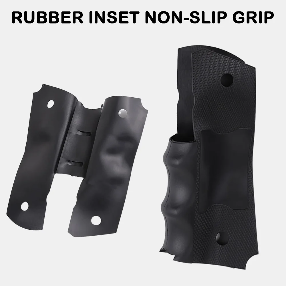 Tactical PG1911-1 Black Rubber Embedded Anti-slip Sheet Comfort Non-slip Sheet with Finger Grooves for 1911 Government