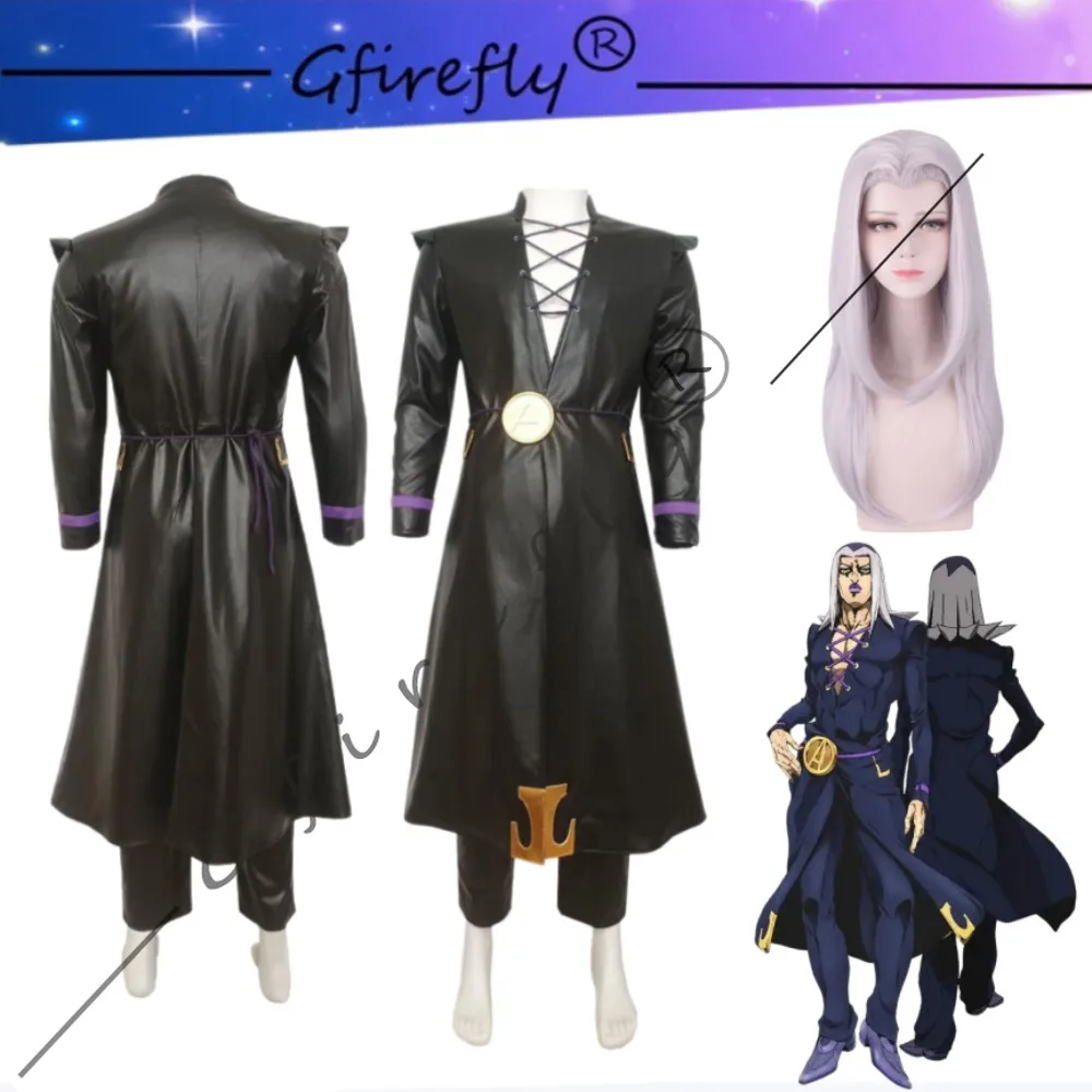 

JoJo's Bizarre Adventure Golden Wind Leone Abbacchio Cosplay Costume Coat Belt Wig Set Adult Unisex Halloween Comic Con Outfit