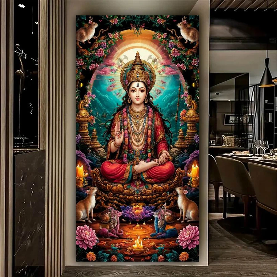 Diy Diamond Embroidery Indian Goddess Large Size Buddhist Icon Diamonds Art Painting Animal Full Jewelry Cross Stitch Kits