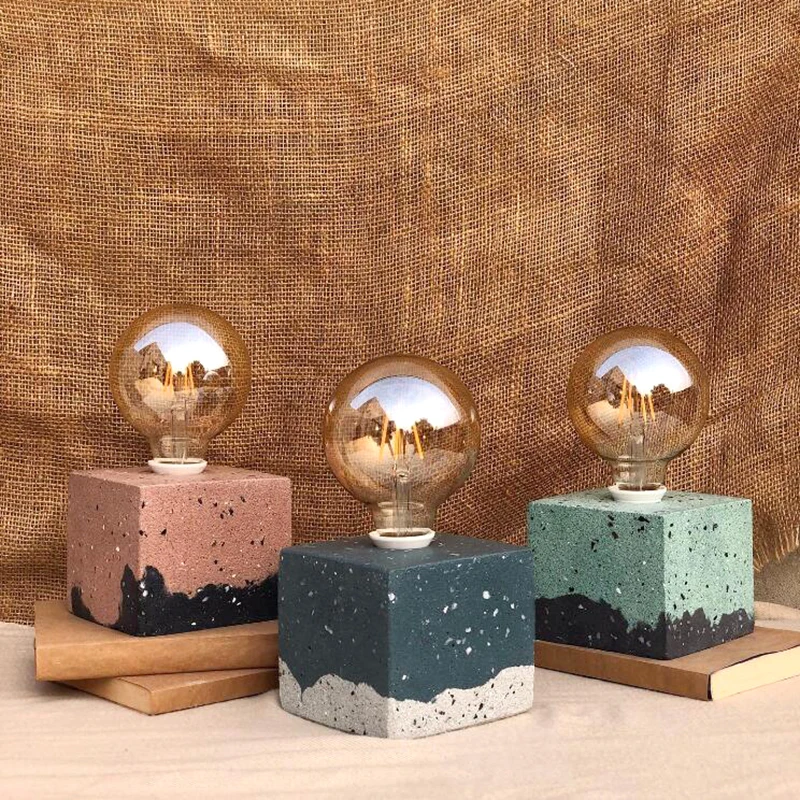 Concrete Lamp Holder Silicone Mold DIY  Handmade Hexagon Cube Cylinder Lamp Plaster Epoxy Resin Casting Molds Home Crafts Decor