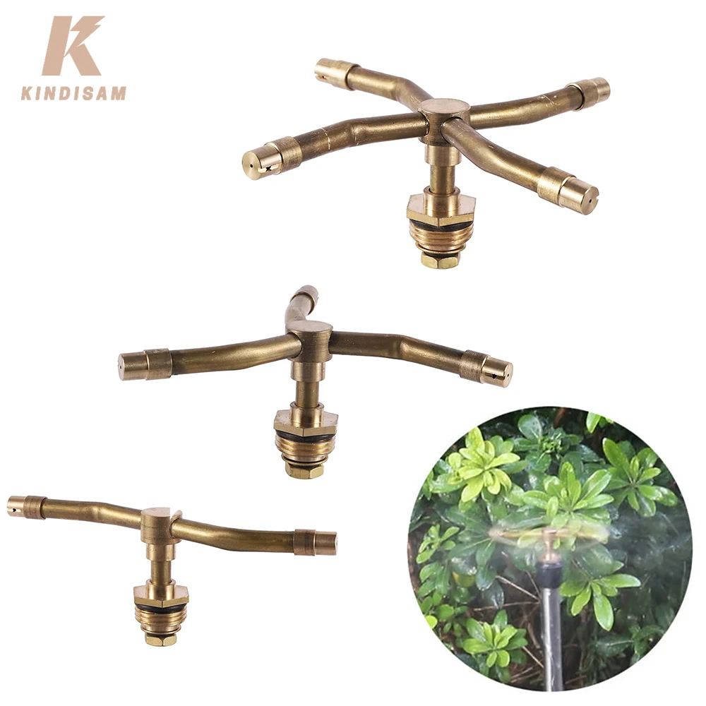 

2/3/4 Arm Automatic Rotary Whirling Sprinkler Garden 360 Degree Rotation Irrigation Watering Nozzle Spray Rotating Brass Sprayer