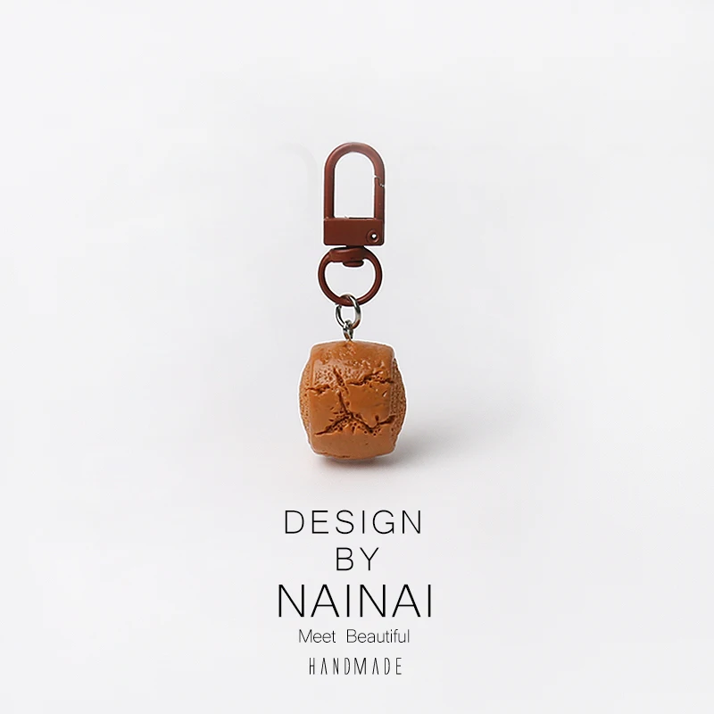 Adorable Breakfast Series Steamed Bun Keychain Bag Charm Miniature Simplicity Versatile Accessory for Bags And Keys