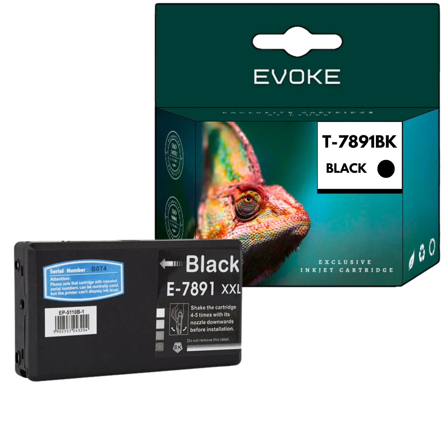 Evoke Compatibele Inkt voor Epson C13T789140 T7891 Zwart 70 ml 4300 Pagina's Workforce Pro Wf-5110Dw 5190Dw 5620Dwf 5690Dwf