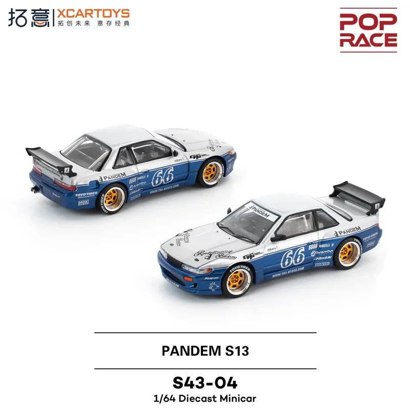 

PreSale Xcartoys X Pop Race 1:64 PANDEM S13 #66 MOONTECH Die-Cast Car Model Collection Miniature