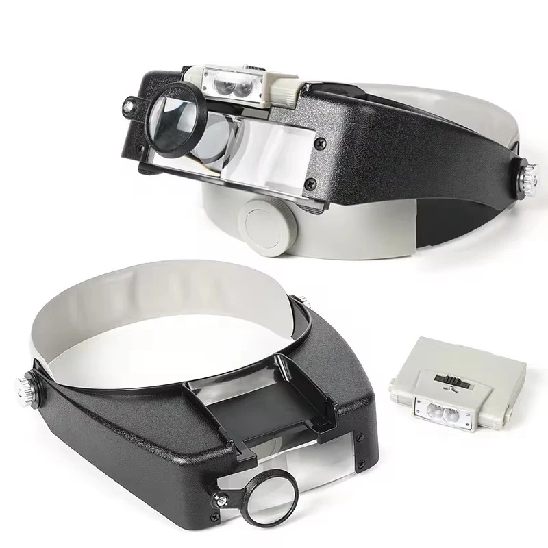 

Headband Magnifier Head Magnifying Glass Lens Loupe with LED Light for Handcraft / Repairing 1.5X/3X/6.5X/8X