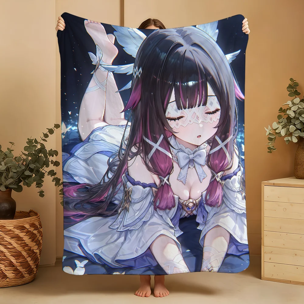 Columbina Genshin Impact Blanket Printed Flannel Soft Warm Cozy Season Nap Bed Sofa Travel Camping Gift Adults Kids