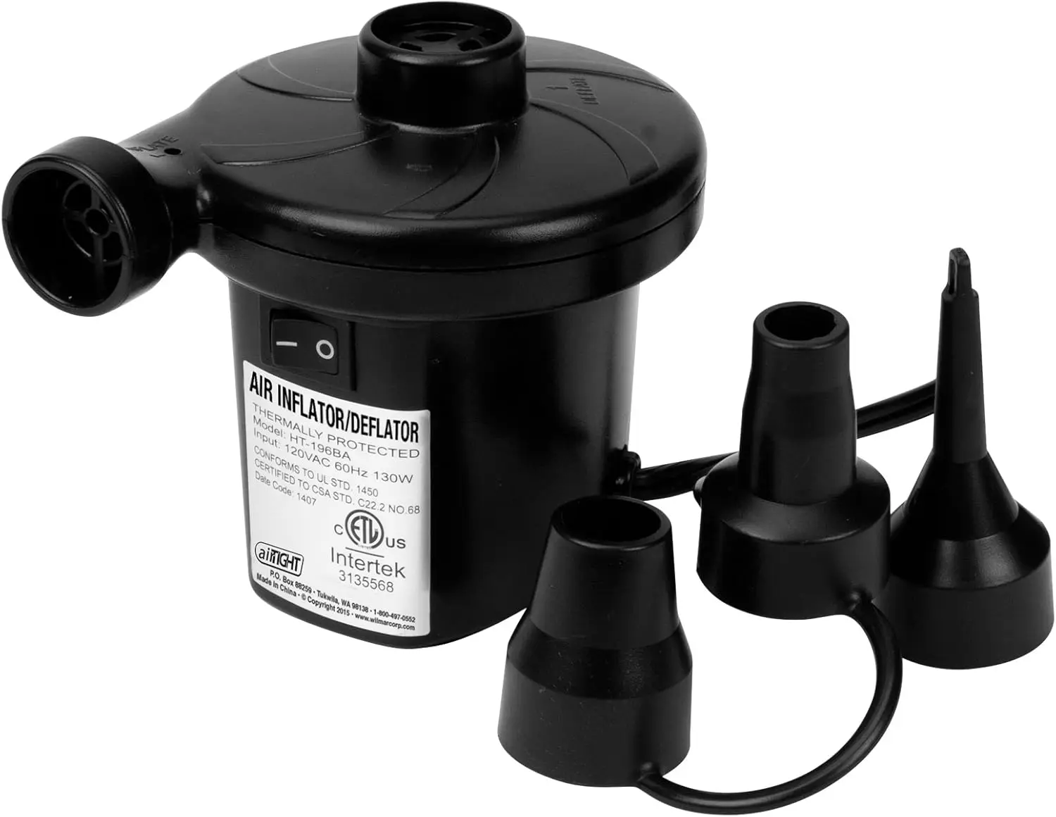 

120V Compact Tire Inflator - Portable Air Compressor for Cars, SUVs, Trucks with Gauge & LED Light