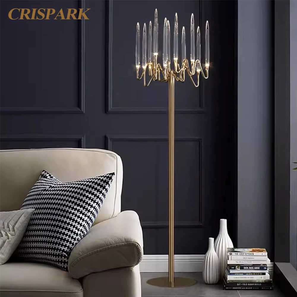 

Luxury Glass Floor Lamps for Living Room Modern Bubble Glass Large Stand Lamp Indoor Brass Chrome Corner LED Lighting Fixture