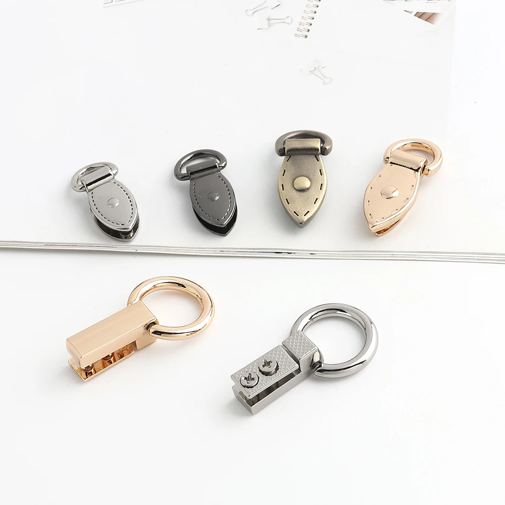 10/30/100PCS Metal Leaf Shape Bag Anchor D-ring For DIY Leather Shoulder Handbag Straps Hanger Hooks Connector Clips Accessories