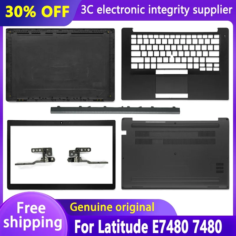 

New Laptop case for Latitude E7480 7480 LCD Back Cover Front Bezel Palmrest Bottom Case Hinges Top Upper Housing 0GRXR9