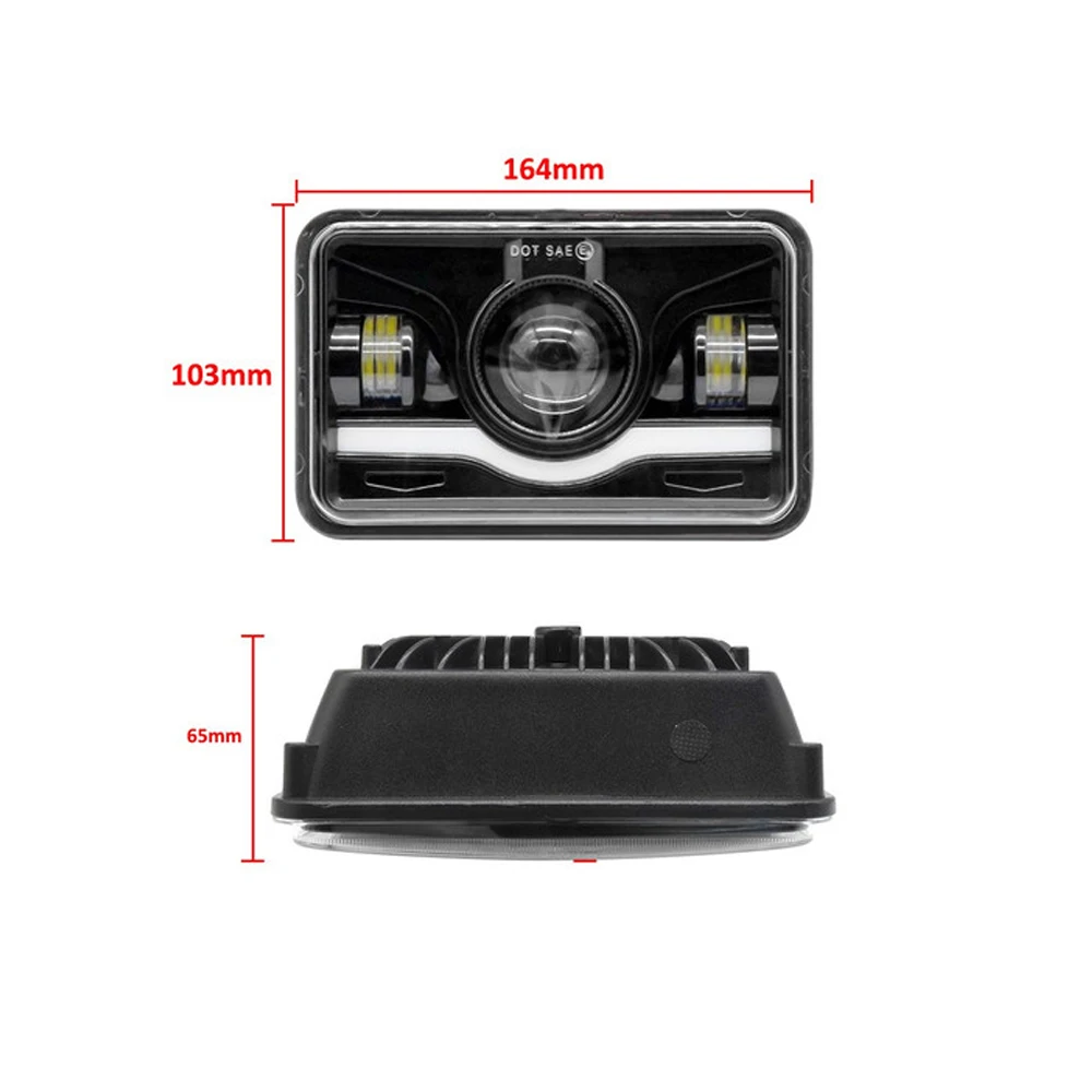 LupuAuto 12V 24V 4x6 Inch LED H4 Headlight Led Work Light Rectangular Hi/Lo BeamWaterproof High Quality For Car Jeep Motorcycle