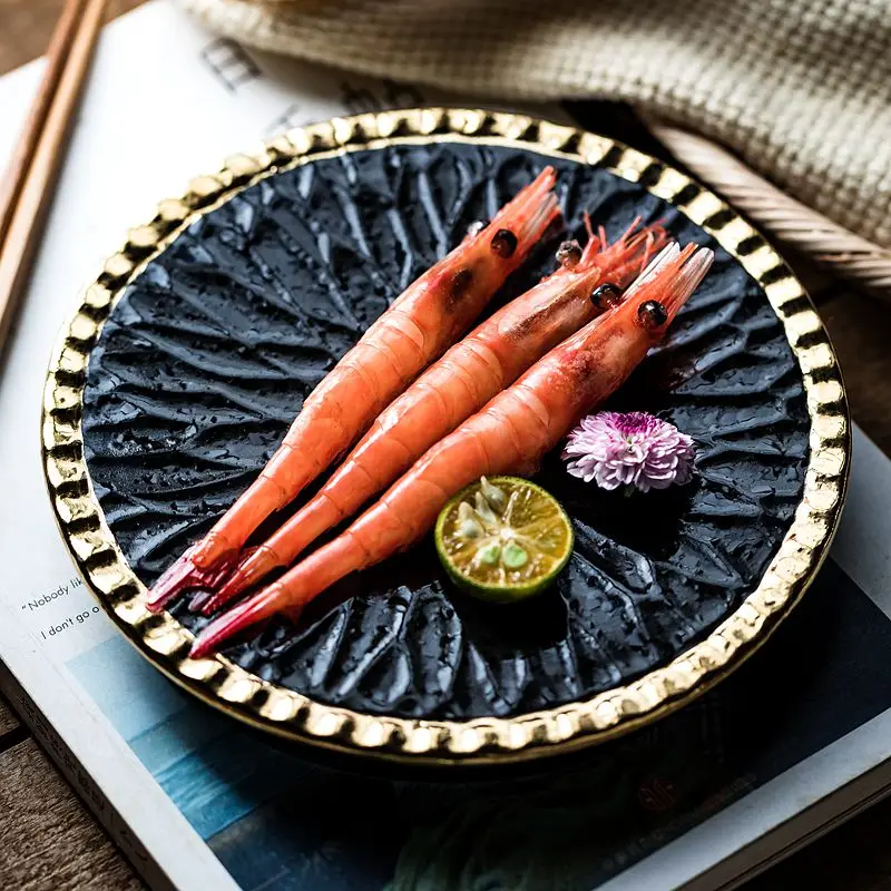 

Ceramic Sushi Plate, Elegant High-Stem Plate, Luxury Dining Plate for Japanese Cuisine, Commercial-Grade Tableware