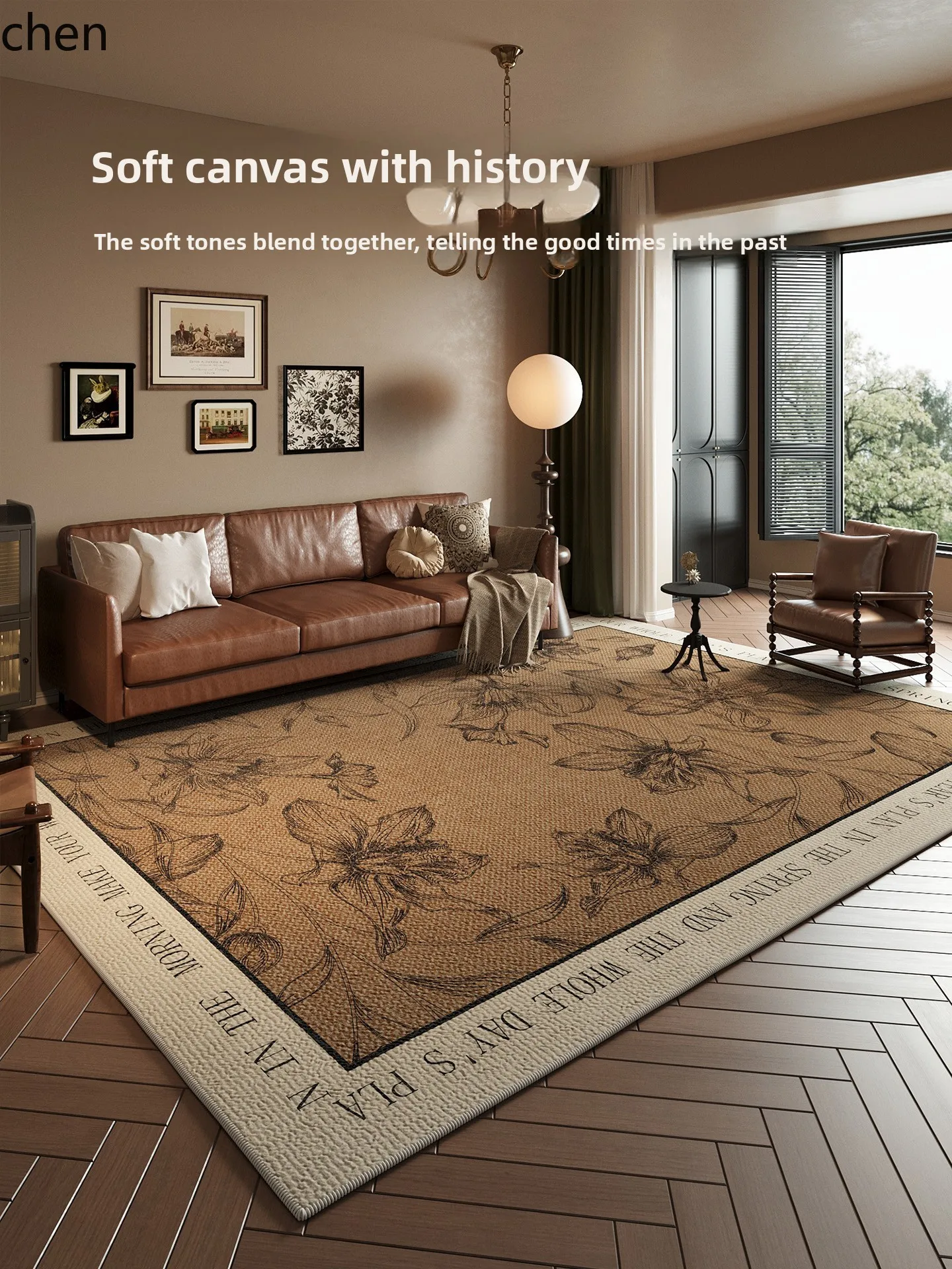

QZT Carpet Living Room Sofa Coffee Table Floor Mat Wash-Free and Wipeable
