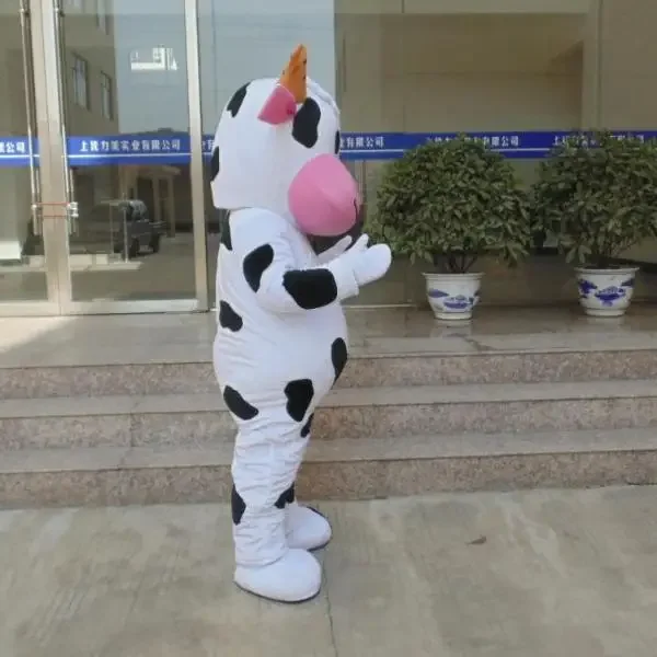 Leite vaca Cartoon Character Mascot Traje, Cosplay, vestido extravagante, Animal, Carnaval, Performance Prop, Cerimônia, Cerimônia