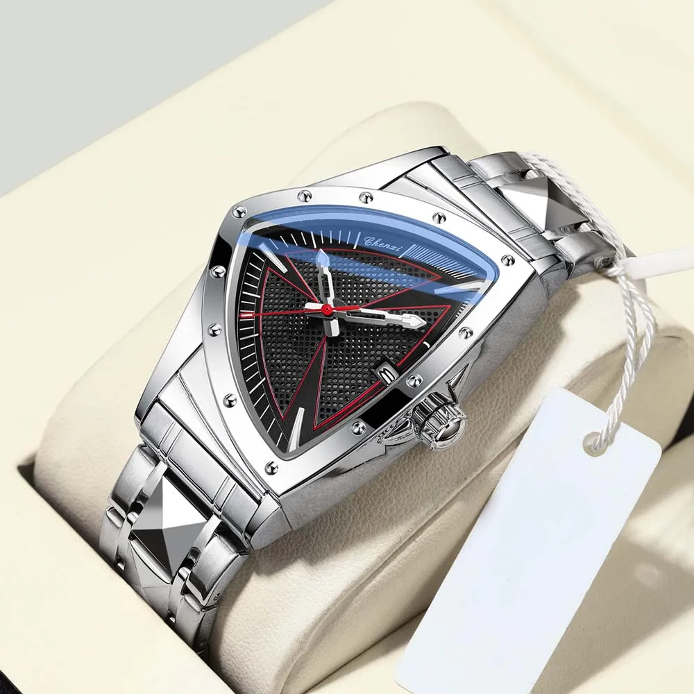 

CHENXI Fashion Men's Watch Quartz Wristwatch Casual Hollow Triangle Watch Luxury Men's Gift Clock Relojes Para