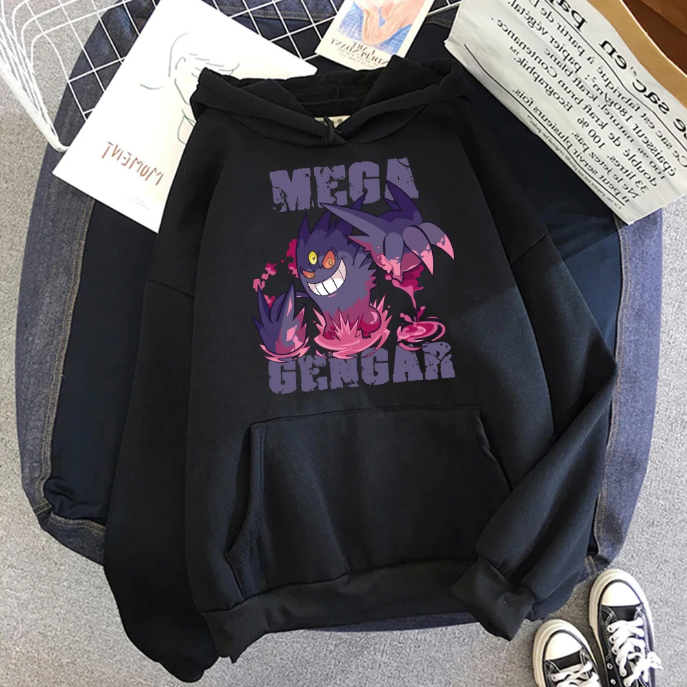 

Pokémon Mega Gengar Printed Anime Hoodie Children's Pure Cotton Hoodie Cartoon Loose Clothes Men's and Women's Harajuku Hoodie
