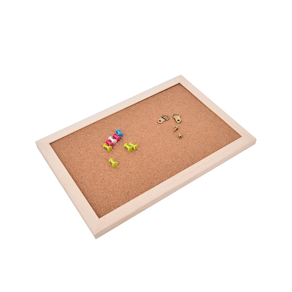 Cork Board Wooden Frame Memo Message Notice Board Hide Pin Holes DIY Photo Display Home Decorations School Office Accessories