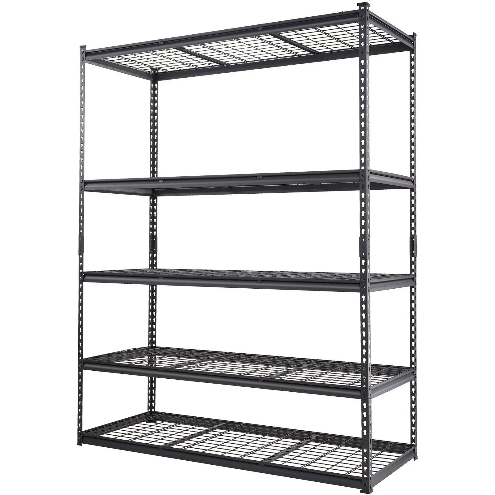 

5-Tier Storage Shelving Unit 2000 lbs Capacity Heavy Duty Metal Wire Rack Black 60x24x78 inches