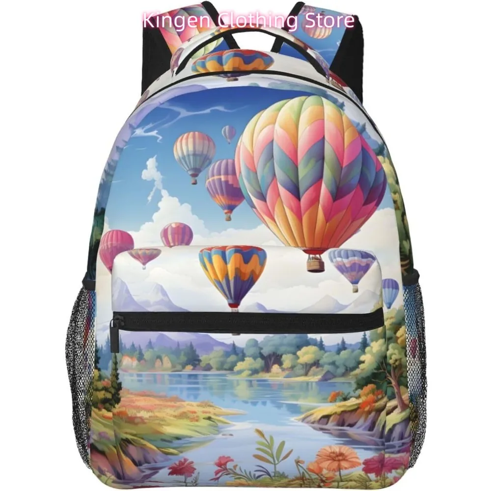 laptop bag back to school Hot Air Balloon Scenery Lightweight Laptop Backpack Lightweight Multipurpose Travel Casual Daypack Uni