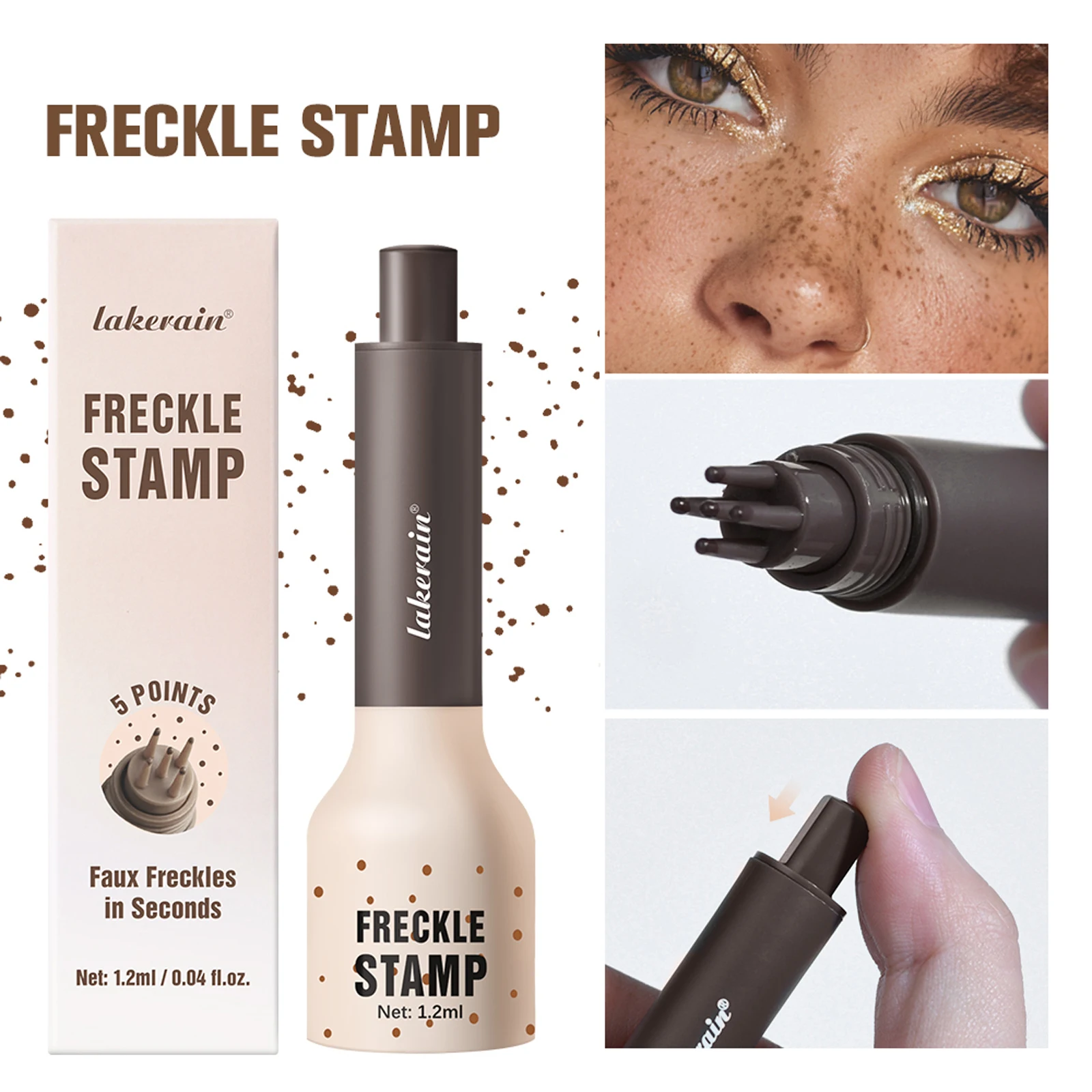 

MLSMILE Waterproof Freckle Stamp Pen Liquid Air Cushion Five Point Head Natural Simulation Fake Spot Dot Makeup Tool