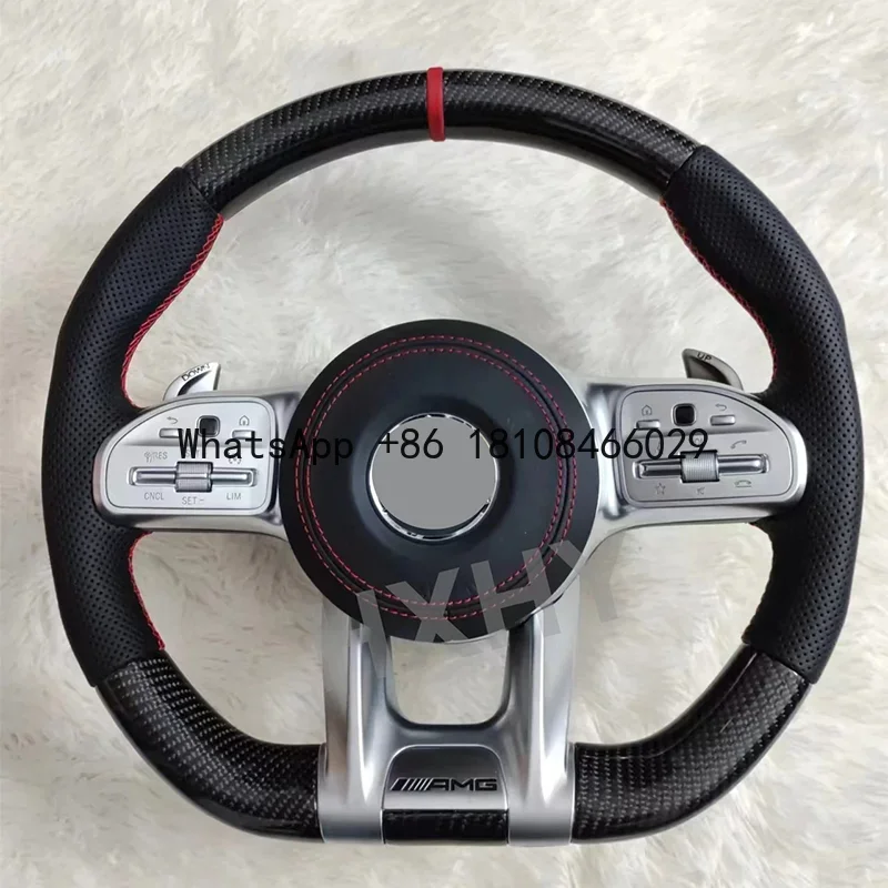 

HXHY Customized Car Carbon Fiber Steering Wheel For Benz Mercedes AMG A B C E GLS GLA S C63 W205 W204 W213 2012-2021