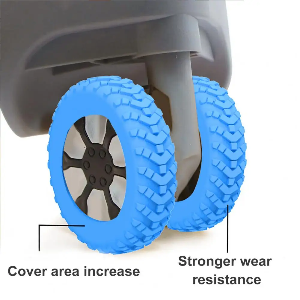 Quiet Travel Luggage Cover Silicone Luggage Wheel Covers Anti-scratch Suitcase Protection Sleeves Durable Castor for Travel