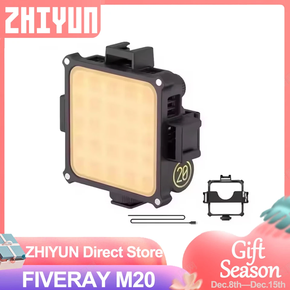 ZHIYUN FIVERAY M20 Pocket 20W RGB LED Video Light 2500K-10000K Photography Lights App Control Camera Light for Shooting Studio