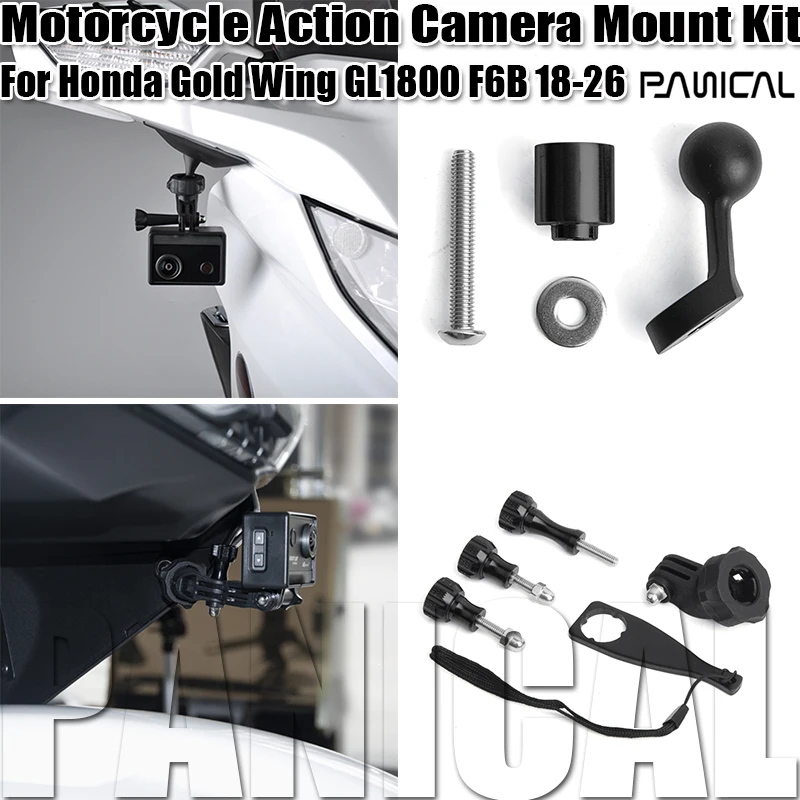 Panical For Honda Gold Wing GL1800 GL1800B F6B Action Camera Mount Kit 2018-2026