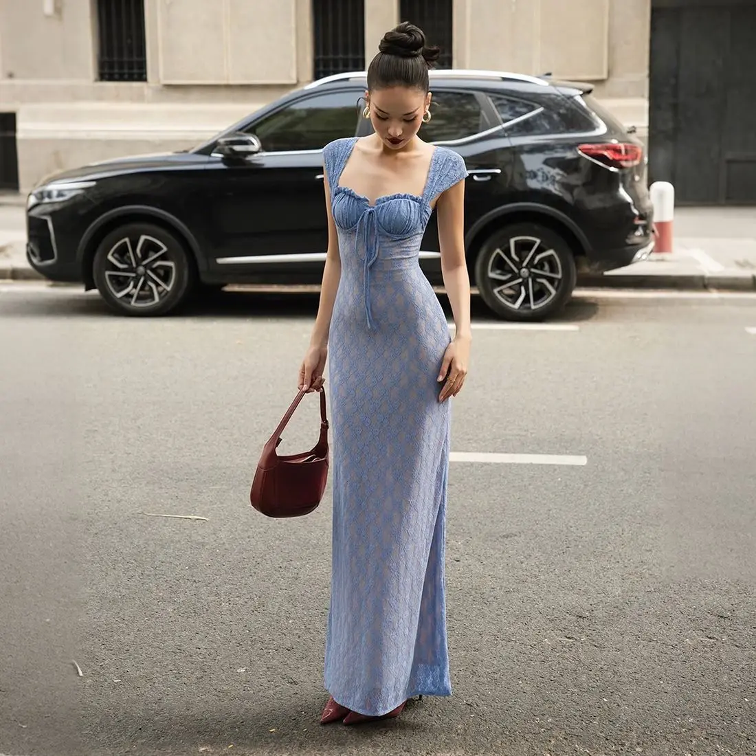 

High End Socialite Style Lace Camisole Dress, Versatile Women'S Summer Dress, Hip Hugging Slim Fit Long Skirt